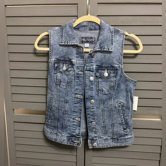 Maurices Jackets & Blazers - NWT Maurices Blue Denim Vest Size XS NWT